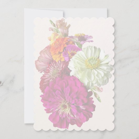 ジンニア ミックス カラー ジンニア ブーケ ミックス ウェディング プリ 招待状 (裏面)