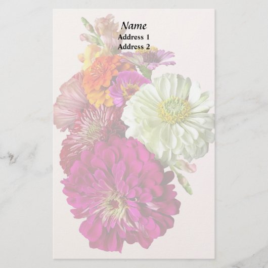 ジンニア ミックス カラー ジンニア ブーケ ミックス ウェディング プ 便箋 (正面)