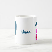 ジンニア 花 モノグラムイニシャル D オーダーメイド コーヒーマグカップ (中央)