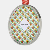 ジンバブエとジンバブエ国旗をあなたの名前でタイリング  メタルオーナメント (左)