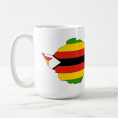 ジンバブエのテーマの旗および地図のマグ コーヒーマグカップ (左)