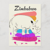 ジンバブエのレトロな旅行ロゴ インビテーションポストカード (正面)