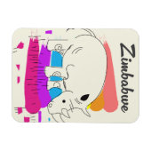 ジンバブエのレトロな旅行ロゴ マグネット (横)