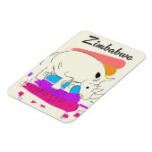 ジンバブエのレトロな旅行ロゴ マグネット (左側)