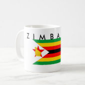 ジンバブエの国旗の国家の記号の文字の名前 コーヒーマグカップ (正面左)