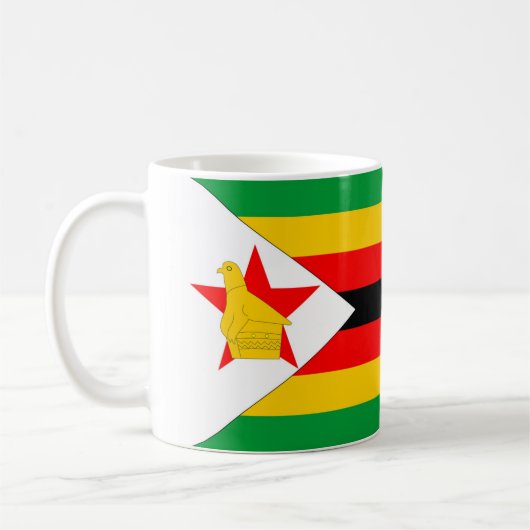 ジンバブエの国旗の国家の記号 コーヒーマグカップ (左)