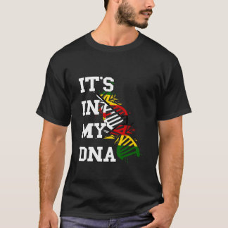 ジンバブエの旗がDNA分子に入っている ジンバブエ人である証 Tシャツ