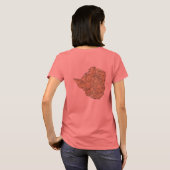 ジンバブエの旗と地図のTシャツ Tシャツ (裏面フル)