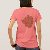 ジンバブエの旗と地図のTシャツ Tシャツ (裏面)