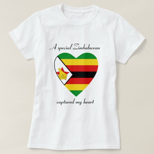 ジンバブエの旗スウィートハートTシャツ Tシャツ (デザイン正面)