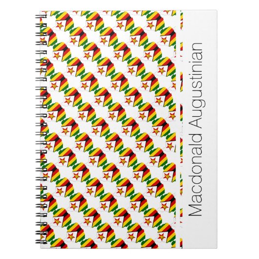 ジンバブエカスタム国旗の愛国手帳ジャーナル ノートブック (正面)