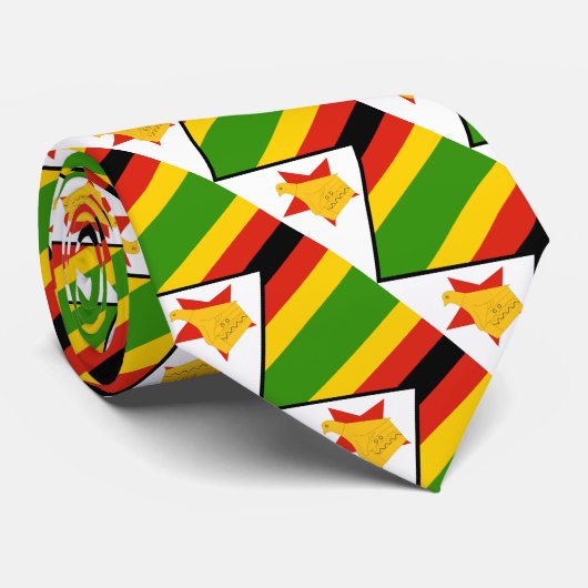 ジンバブエネクタイ、ファッションジンバブエ国旗、ビジネス ネクタイ (ロール)