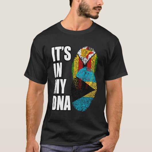 ジンバブエバハマミックス伝統Dna国旗 Tシャツ (正面)