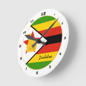 ジンバブエモダン国旗、ジンバブエホーム/デザイン ラウンド壁時計 (傾斜)