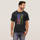 ジンバブエルーツハーフアメリカン国旗Patriotic Zimb Tシャツ (正面フル)