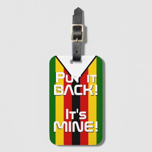 ジンバブエ国おもしろい旗 ラゲッジタグ (正面縦)