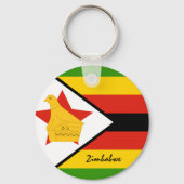 ジンバブエ国旗とジンバブエの休日，愛国者/スポーツ キーホルダー (裏面)
