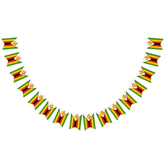 ジンバブエ国旗とパーティージンバブエ横断幕/結婚式 バンティングフラッグ (全)