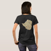 ジンバブエ国旗と地図dk Tシャツ (裏面フル)