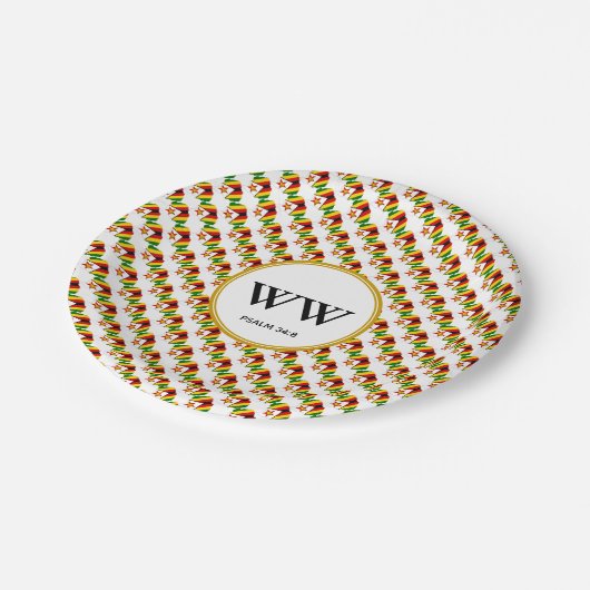 ジンバブエ国旗のお祝い 誕生日 ヘリテージ パーティー ペーパープレート (アングル)