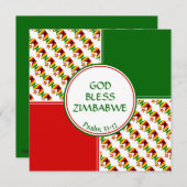 ジンバブエ国旗のカスタム誕生日挨拶 シーズンカード (正面/裏面)