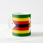 ジンバブエ国旗のセラミックコーヒーマグ コーヒーマグカップ (正面左)