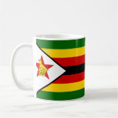 ジンバブエ国旗のセラミックコーヒーマグ コーヒーマグカップ (左)