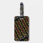 ジンバブエ国旗のタイポグラフィ模様アフリカの国 ラゲッジタグ (裏面縦)