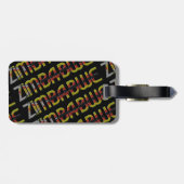 ジンバブエ国旗のタイポグラフィ模様アフリカの国 ラゲッジタグ (裏面横)