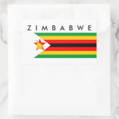 ジンバブエ国旗の国のシンボル文字名 長方形シール (バッグ)