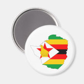 ジンバブエ国旗の地図 マグネット (正面/裏面)