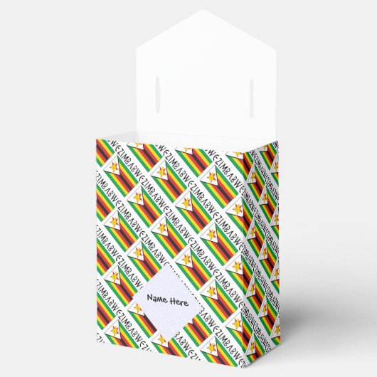 ジンバブエ国旗をタイル張りパーソナライズされた フェイバーボックス (オープン)