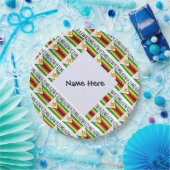 ジンバブエ国旗をタイル張りパーソナライズされた ペーパープレート (パーティー)