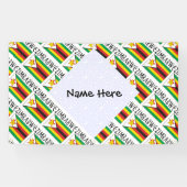 ジンバブエ国旗をタイル張りパーソナライズされた 横断幕 (横)