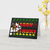 ジンバブエ国旗愛国誕生日 カード (黄色い花)