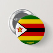 ジンバブエ国旗魅力的の愛国的なボタン 缶バッジ (正面&裏面)