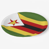 ジンバブエ国旗 ペーパープレート (アングル)