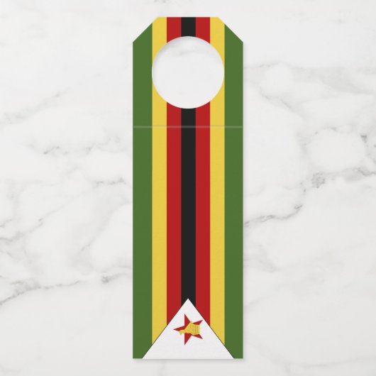 ジンバブエ国旗 ボトルネックタグ (正面)