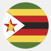 ジンバブエ国旗 ラウンドシール (正面)