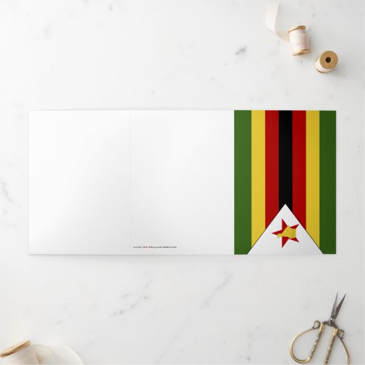 ジンバブエ国旗 三つ折りカード (外部)