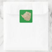 ジンバブエ地図シール スクエアシール (バッグ)