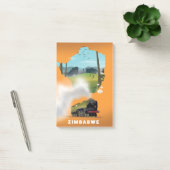 ジンバブエ地図図解入りの、写真付きの旅行ポスター ポストイット (オフィス)