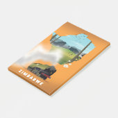 ジンバブエ地図図解入りの、写真付きの旅行ポスター ポストイット (アングル)