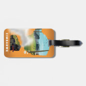 ジンバブエ地図図解入りの、写真付きの旅行ポスター ラゲッジタグ (裏面横)