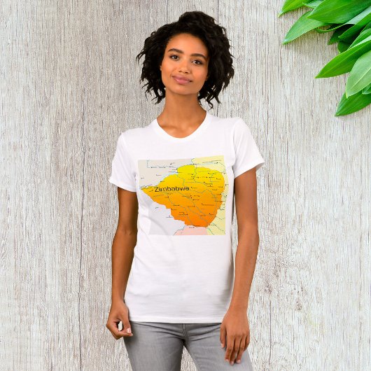 ジンバブエ女性のTシャツの地図 Tシャツ