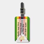 ジンバブエ簡単ID個人用フラグ ラゲッジタグ (正面縦)