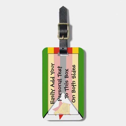 ジンバブエ簡単ID個人用フラグ ラゲッジタグ (正面縦)