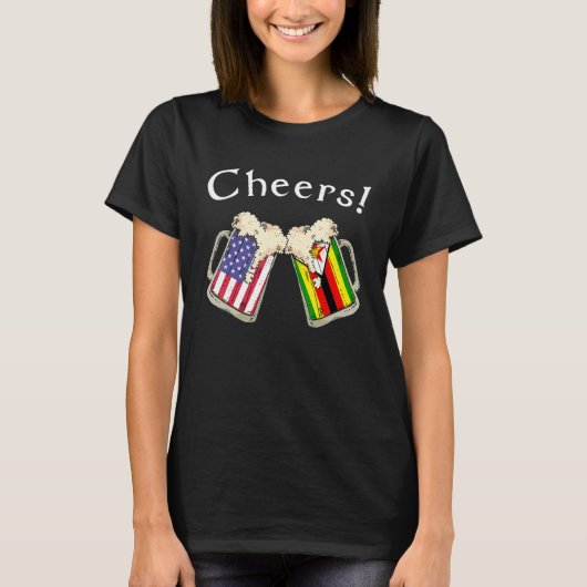 ジンバブエ系アメリカ人の愛国者 育った国への喝采 B Tシャツ (正面)