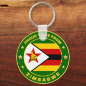 ジンバブエ誇りを持った出身 キーホルダー (正面)