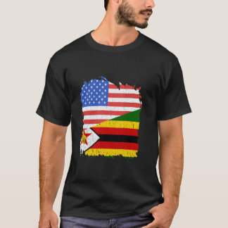 ジンバブエ ジンバブエ出身 ルーツ アメリカ USA ジンバブエ人 F Tシャツ